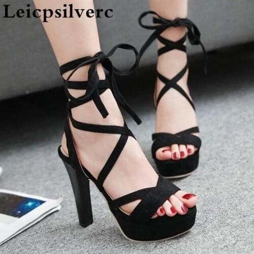 Summer European and American sexy hollowed table fish mouth high heel women shoes 11CM super high heel strap women sandals