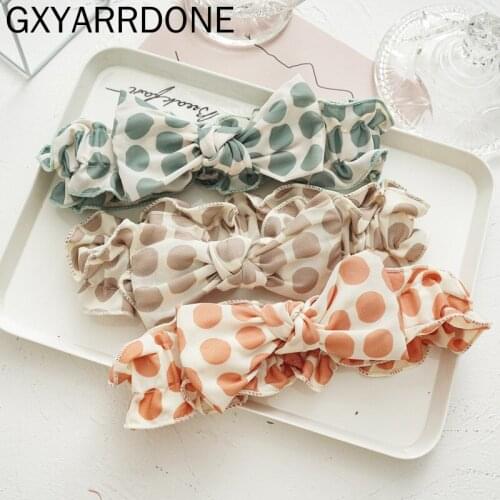 2020 Woman Dot Chiffon Hairband Bowknot Headband Girls Wash Face Hair Accessories Bezel Headwear Ornaments Bandana