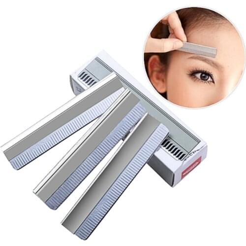 10Pcs/Lots Stainless Steel Eyebrow Trimmer Razor Shaper Women Razor For Eyebrows Face Shaver Blades Hair Remover Make Up Kit