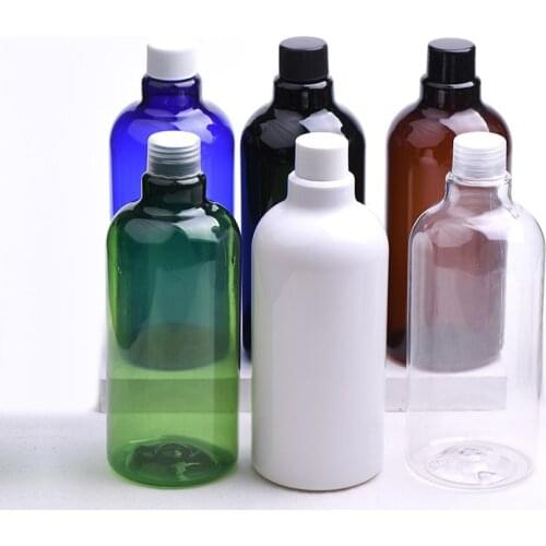 12pcs 500ML black Shampoo Cosmetic Oil Plastic Lotion Bottle Pastic Cap Refillable Perfume Container Squeeze Bottle Screw Cap