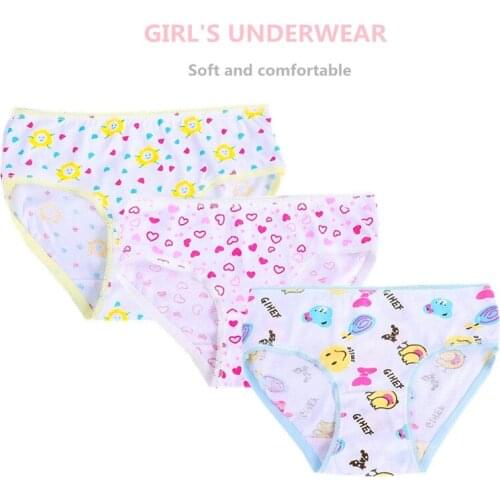 12Pcs /Lot Baby Girls Briefs Underwears Children Short Underpants Kids Panties 1-12Years