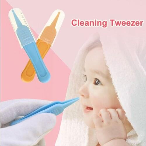 2pcs Baby Plastic Ear Nose Navel Plastic Tweezers Cleaner Remover Forceps Newborn Infant Body Safe Care