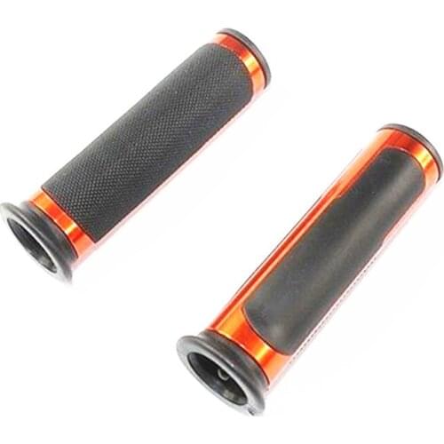 7/8" 22mm Rubber Hand Grips Cafe Racer Bobber Clubman For Honda CBR600F F2 F3 F4 F4i Kawasaki Suzuki Yamaha Orange Motorcycle