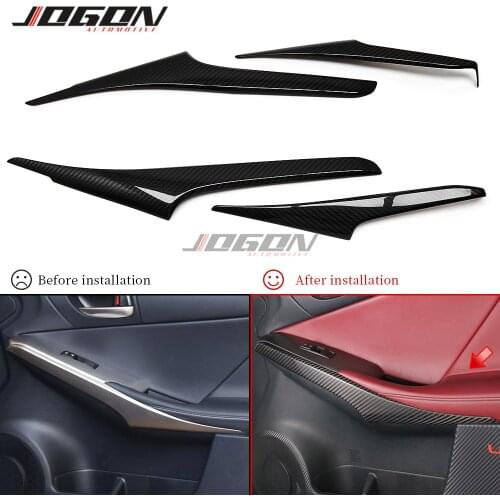 Car Accessories Dry 4pcs Real Carbon Fiber Interior Door Hanlde Panel Cover Trim For Lexus IS250 200t 350F 300 2013-2019