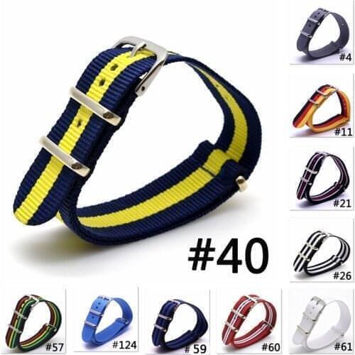 BUMVOR 1Pcs NATO Strap 22mm Nylon Watch Band Substitute DW Watch Strap for Nato Army Sport Watch Stainless Steel Buckle Belt