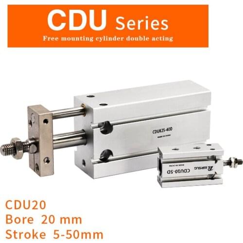 CDU CDU20 CDU20-5D-10D-15D-20D-25D-30D-35D-40D-45D-50D Free Mount Cylinder Non-rotating Rod Double Acting Built-in magnet