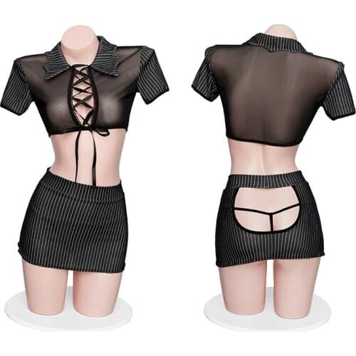 Adult Erotic Lingerie Sexy Enchanting Little Secretary Showing Buttocks Pajamas Suit Teacher Role Playing Alternative Costume