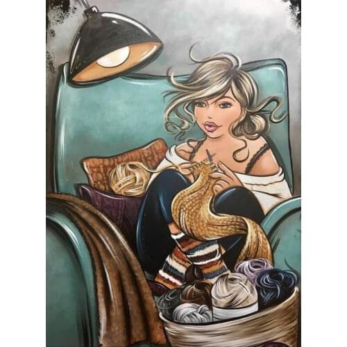 Paintings Diamond Mosaic 5D DIY Diamond Painting Cartoon girl sweater Cross stitch Kit Full Square Diamond Embroidery Icon FZ826