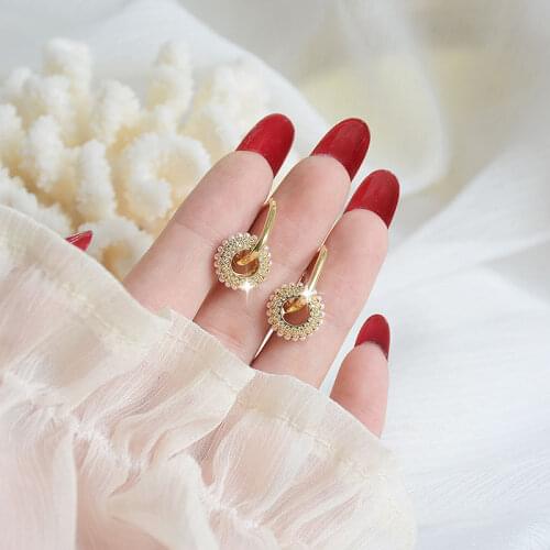 Korea Zircon Popular Charm Women Hoop Earrings Pearl Exquisite Two-Wear Ear Buckle Fairy Earring Daily Elegant Fine Jewelry