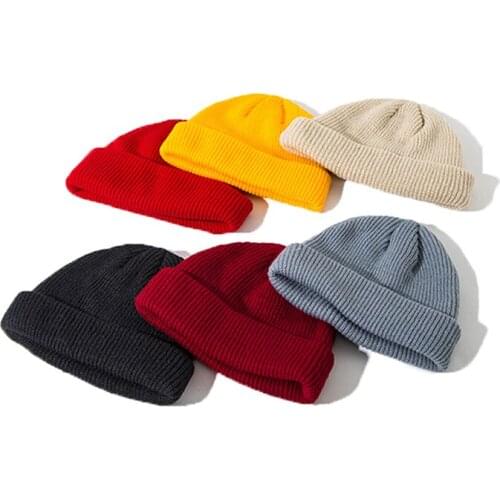 1PC Beanie Hat Warm Ribbed Winter Turn Ski Fisherman Docker Men Women Hat