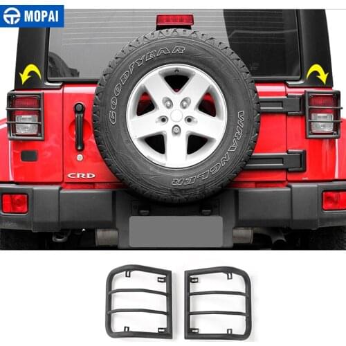 MOPAI Lamp Hoods for Jeep Wrangler Metal Car Rear Tail Light Lamp Cover for Jeep Wrangler JK 2007-2017 Car Accessories Styling