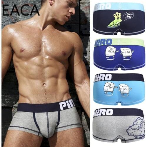 Cool New 4pcs/Lot Pink Heroes High-Quality Cotton Underwear Men Boxer Shorts Fashion Cartoon Printing Sexy U-Bag Male Underpants