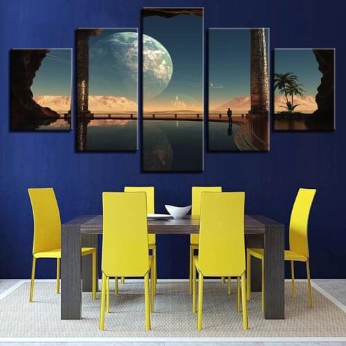 Wall Art Canvas Painting Decoration Frame Starry Sky Scenery 5 Scenery Living Room Hd Print Earth Universe Pictures