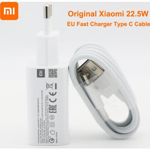 Original Xiaomi MDY-11-EP Fast Charger QC3.0 22.5W Quick Charge Adapter USB Type C Cable For Mi 9 8 CC9 E A3 Redmi Note 8 9 Pro