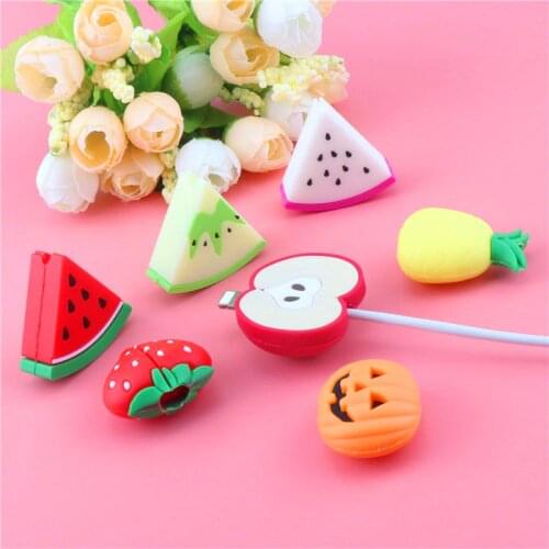SIANCS Cartoon Fruit Cable protector Anti-break for iPhone Usb Cable holder charger wire organizer phone accessories