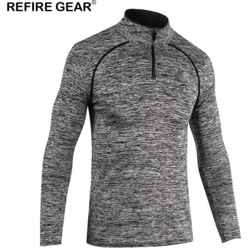 Refire Gear New Quick Dry Shirt Men Bodybuilding Sport T-shirt Long Sleeve Outdoor Running T-Shirt Men Fitness Tight T-shirt