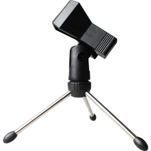 Adjustable Desk Table Top Tripod Microphone Stand w Spring Clip holder Mount