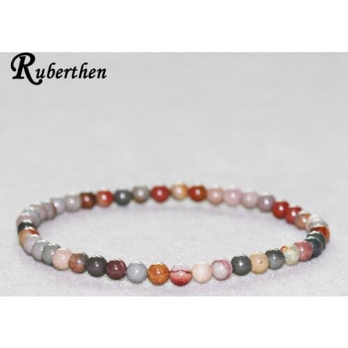 Ruberthen Ocean J asper Bracelet 4 mm Mini Gem Stone Yoga Bracelet Best Sweethearts Gift Bracelet Drop Shipping