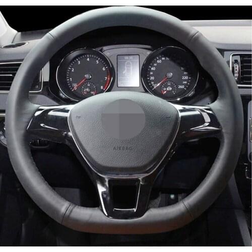DIY Black Faux Leather Comfortable And Wearable Car Steering Wheel Cover For Volkswagen Golf 7 Mk7 New Polo Passat B8