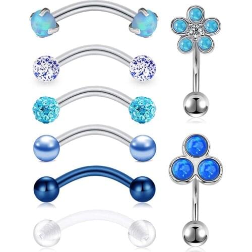 16G Rook Earrings Piercing Daith Snug Eyebrow Rings Piercing Curved Barbell Anti Tragus Forward Helix Piercings for Women Men