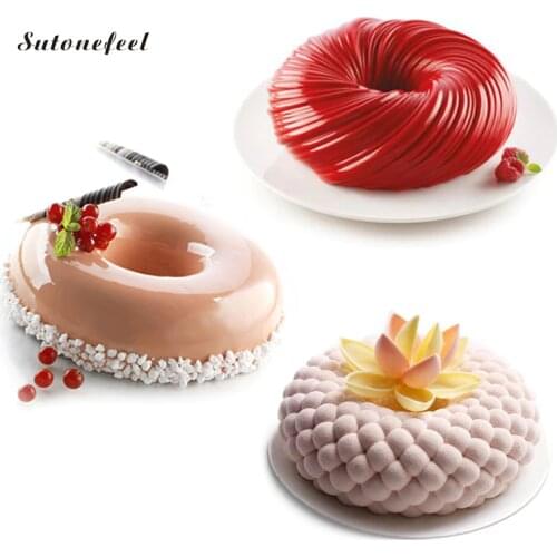 Donuts Shaped Silicone Mold Cake Mousse Mold Chocolate Jelly Molds Sugar Apple Shaped Dessert Baking Tray Cake Decorating Tool