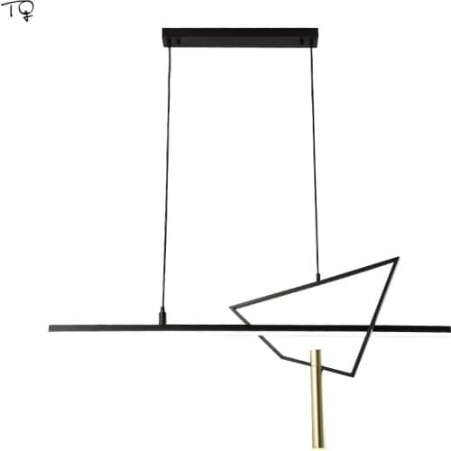 Nordic Modern Minimalist Long Strip Led Pendant Light Creative Geometry Simple Hanging Lamp Dining Room Living Room Studio Cafe