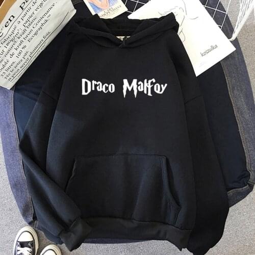 Draco Malfoy Cartonn Hoodie Women Warm Hoodies Cool Streetwear Fashion Fleece Sweatshirt Oversized Casual Sudaderas Para Mujer