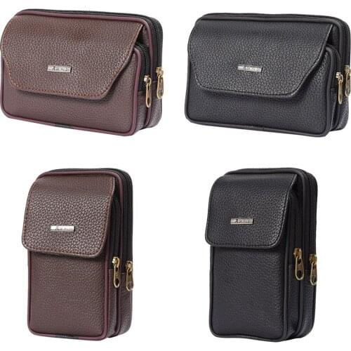 Outdoor Mini PU Fanny pack Molle Pouch Men Small Waist Bag Solid Color Fashion Male Bum Pocket Waist Belt Pack Phone Pouch