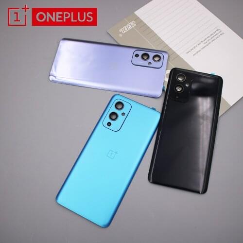 Oneplus 9 Rear Housing Original Oneplus 1+ 9 5G OnePlus Glass Back Cover Repair Replace Battery Door Case With Camera Lens +Logo