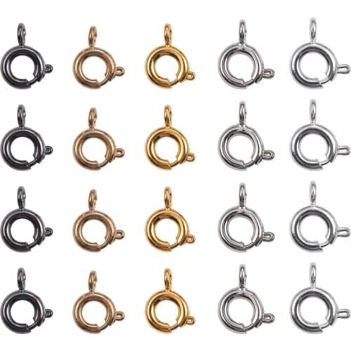 10-20pcs/lot Gold Spring Ring Clasp With Open Jump Ring Jewelry Clasp For Chain Necklace Bracelet Connectors Jewelry Making