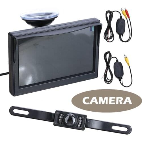 1set Wireless Backup Camera 5 inch TFT LCD Car Monitor Reversing Camera Wireless With Monitor Rear View Camera For Car Auto