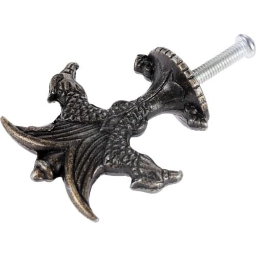 1Pc Single Hole Antique Bronze Knob Zinc Alloy Kitchen Drawer Cabinet Door Retro Pull Handle Knob With Screw Furniture Hardware