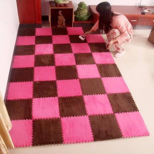 10pcs/lot Bedroom Eva Foam Suede Mats Living Room Stitching Carpet Children Crawling Room Full of Color Stitching Carpet F8157