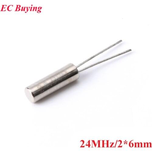 10pcs 24MHz 24.000 MHZ 24.000MHZ Frequency Resonator Oscillator Quartz Crystal Cylinder 2*6mm 2x6mm 2mm*6mm 2mmx6mm