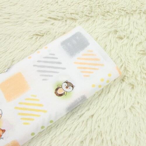 110CM Cartoon Cute Animals Print 100% Cotton Fabric for Kids Clothes Sewing Quilting Needlework Material DIY Cloth