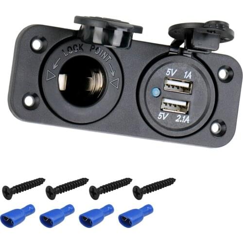 12-24V Car Cigarette Lighter Socket Splitter Charger Power Adapter 5V Dual USB Charging For Car And RV Car Accessories