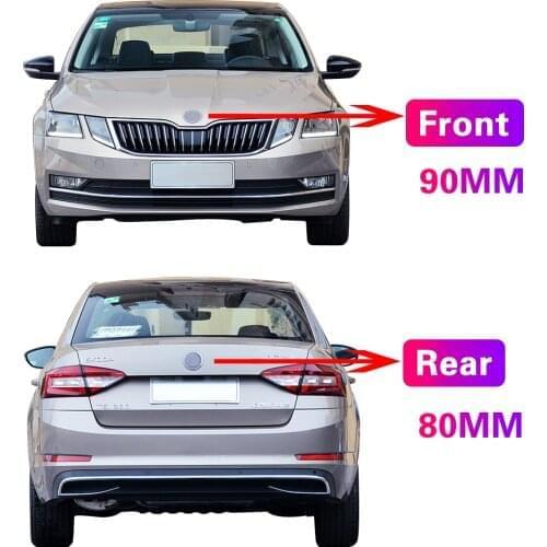 1X 90mm 1X 80mm Car Emblem Front Rear Hood Bonnet Trunk For Skoda Octavia A5 A7 1 2 3 A2 A3 rapid fabia kodiaq karoq superb yeti