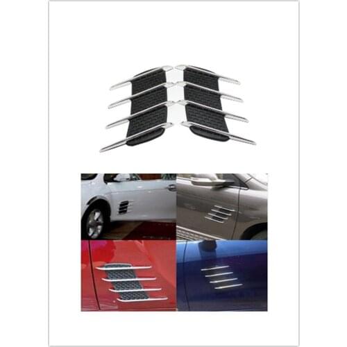 2Pcs Cool Chrome Shark Gills 3D Car Stickers Side Vent Air Flow Sticker for Volvo Universe C30 S80L C70 V50 S40