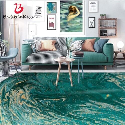 Bubble Kiss Abstract Sea Water Green Gold Pattern Carpet Floor Mat Customized Living Room Decoration Area Rugs Bedroom Carpets