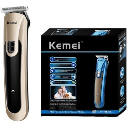 KEMEI KM-725 Electric Cordless Barber Hair Trimmer Clipper Beard Razor Machine for Men Kids by AC Rechargeable or AA Battery
