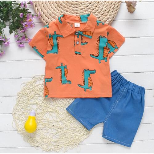 BibiCola baby boys clothes set summer children kids cartoon tops + jeans 2pcs suit Boys cotton casual clothing sets