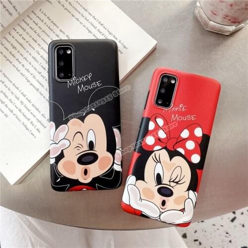 Disney Mickey Minnie Phone Case for Samsung S10+ S20+ Ultra Note8 Note9 Note10+ Note20 Ultra Soft Phone Back Cover Cartoon Shell