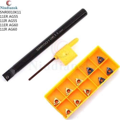 SNR0010K11 Lathe Boring Bar Turning Tool Holder 11IR A60 VP15TF UE6020 US735 CNC Carbide Inserts Blades Thread turning blade