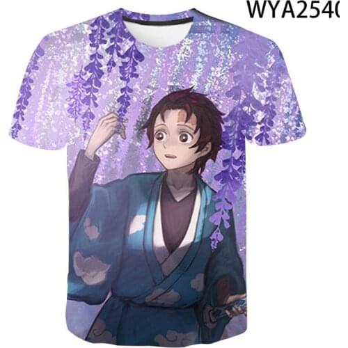 Fun Kimetsu No Yaiba Theme Boy Costume Anime Harajuku Mens T-shirt Summer Fashion Tops Rock 3D T shirt Men Plus Size Streetwear