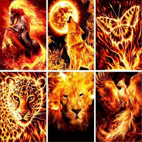 GATYZTORY Painting By Numbers Kits Animal Oil Paint By Number DIY Framed For Adults Living Room Bedroom Home Wall Decor Photo