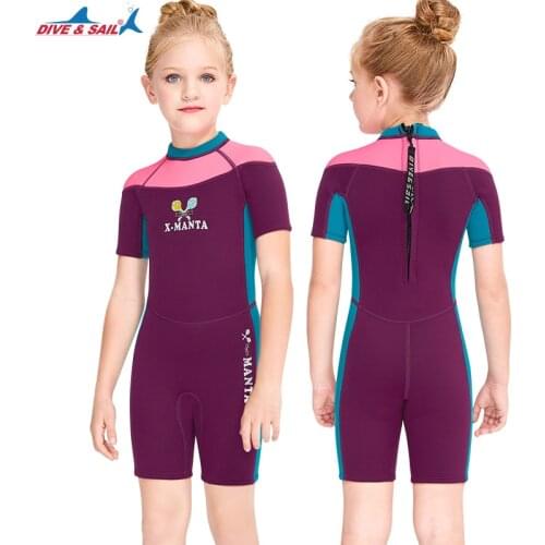 Wetsuits Kids Premium Neoprene t 2.5mm Shorty Jumpsuit for Boys Girls Swimsuit Bathing Diving Suit One-piece Short Sleeve