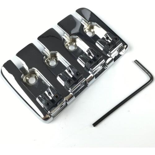 Chrome 4 Strings Chunky Electric JZ /Precision Bass Guitar Bridge - BB001