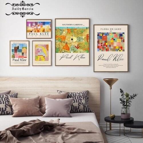 Classic Exhibition Poster Paul Klee Abstract Artwork Print Gallery Wall Art Picture for Modern Home Decoration Canvas Painting