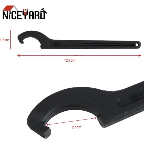 NICEYARD DIYWORK Stainless Steel Crescent Hook Head Round Nut Spanner C Shape Wrench Tool 22-26mm Hand Tool