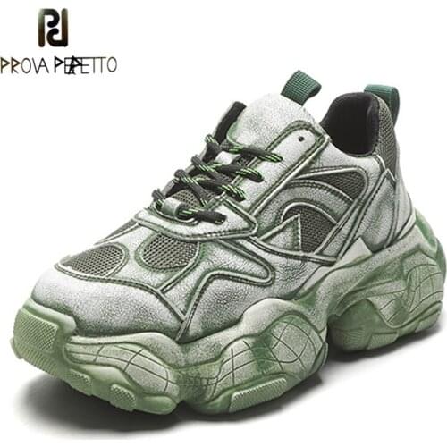 Retro Leather Stitching Mesh Old Shoes 2021 New Wild Round Toe Platform Platform Shoes Casual Breathable Super Fire Sneakers